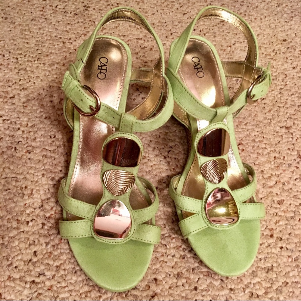 Lime Green Cato wedge shoes sz 8